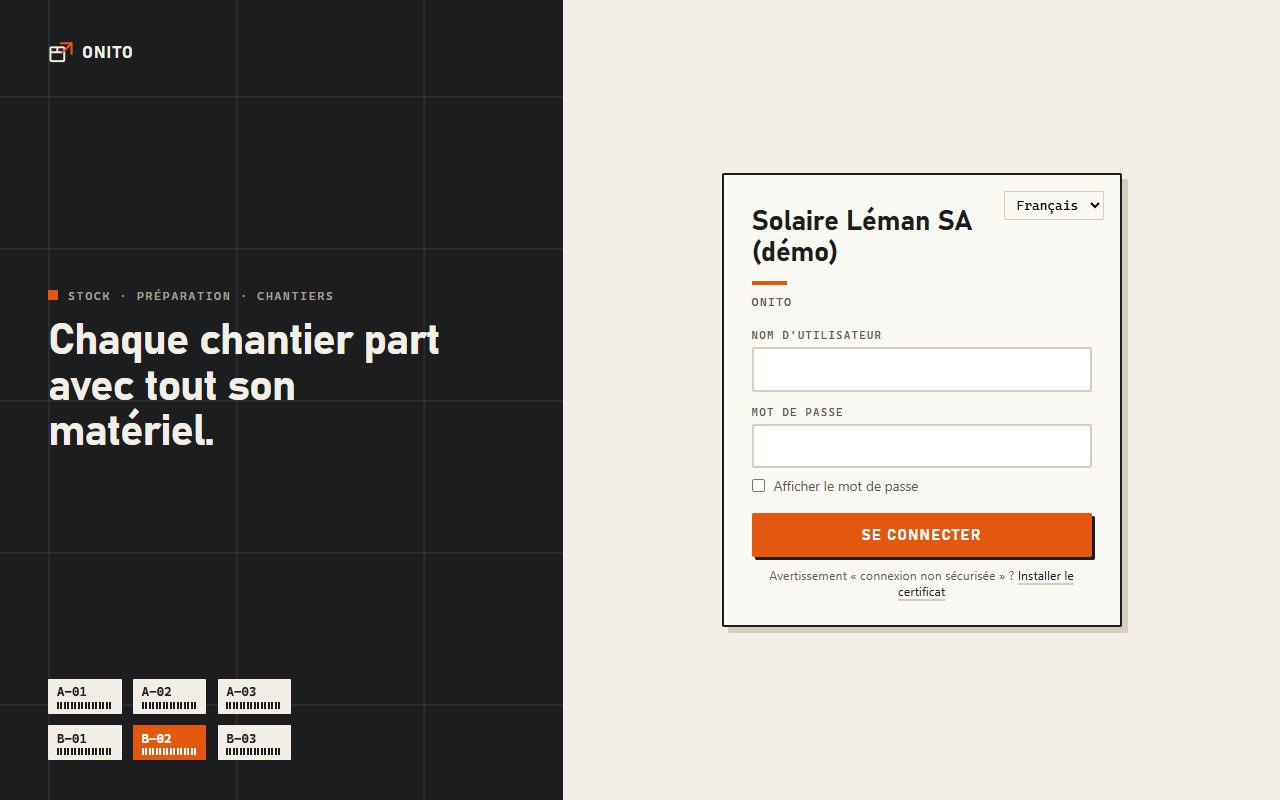 Page de connexion
