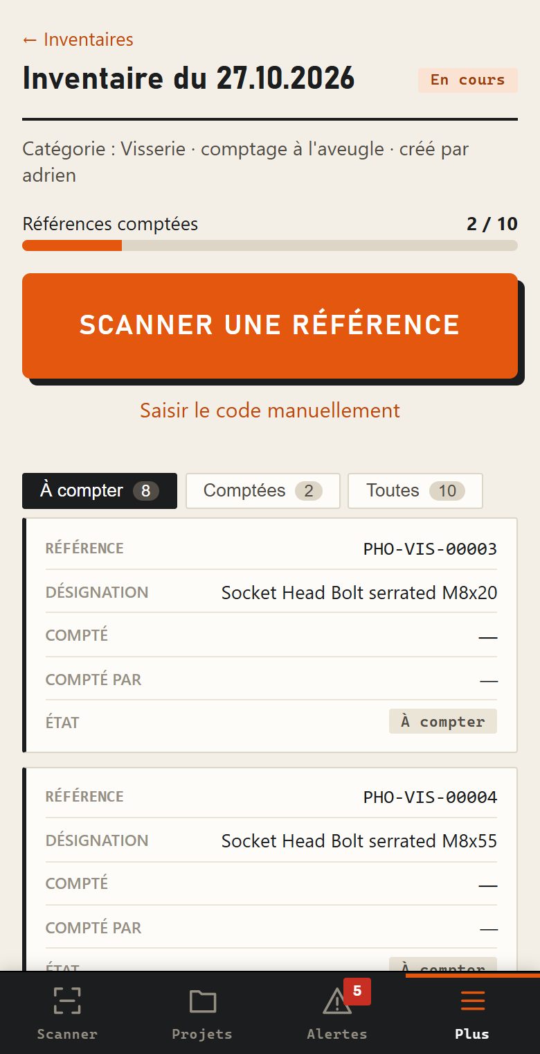 Comptage sur téléphone